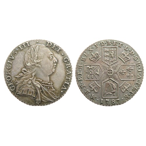 361 - George III Shilling. Silver, 6.04g. 26 mm. Older laureate and draped bust right, GEORGIVS III DEI GR... 