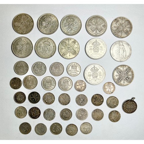 384 - Collection of Pre 1921 & 47 silver coins. 70 grams .925 & 120 grams .500.