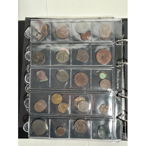 392 - A Collectors Folder, containing British coins and tokens. A quantity of silver, pre 21 and 47. Some ... 