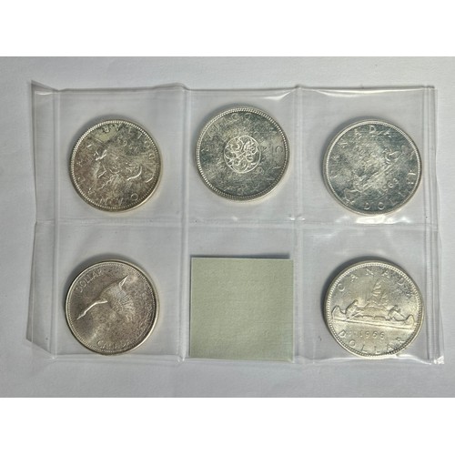 394 - Collection of Uncirculated Canada Silver Dollars (15). 2 x Canadian Series Sets, 1963-1967 & 5 x... 