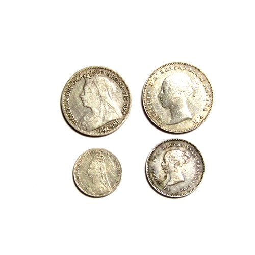 376 - Silver Maundy Pieces (4). Victoria, 1853 twopence. 1854 threepence. 1892 one penny and an 1897 three... 