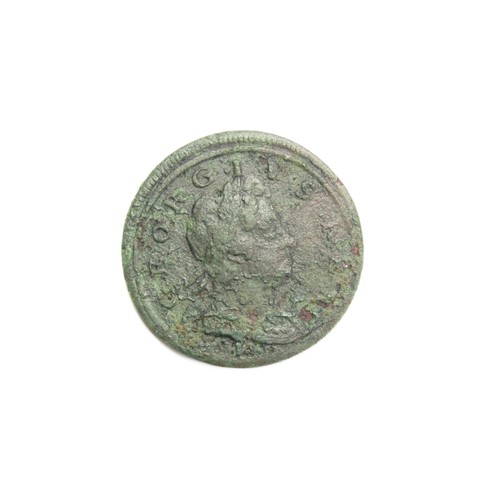 347 - George I 1717 Halfpenny (Dump Issue). Laureat bust right, GEORGIVS REX. R. BRITANNIA, Britannia seat... 