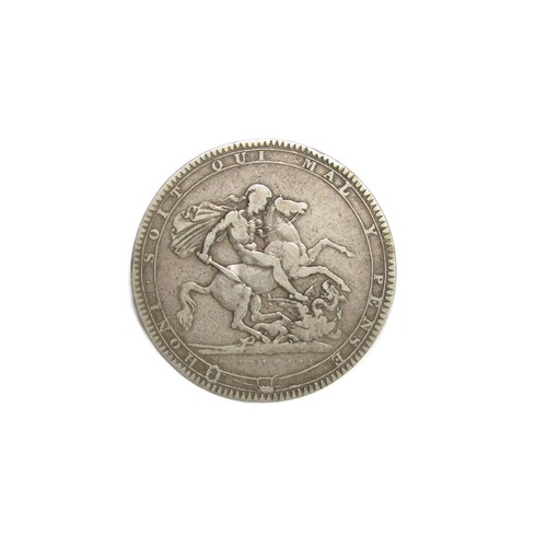 360 - George III 1818 Crown. Silver, 28g. 38mm. Laureate bust right, GEORGIUS III D G BRITANNIARUM REX F D... 