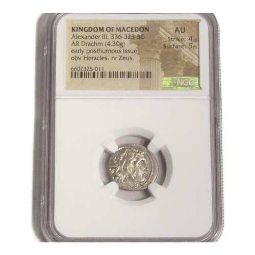 82 - Kingdom of Macedon, AR Drachm. Alexander III, 336-323 BC. Silver, 4.30g. Early posthumous issue. Hea... 