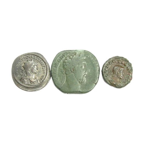 146 - Roman Bronze Coin Group (3). 2nd-3rd century AD. Copper-alloy, 19-30 mm. To include, Commodus sester... 