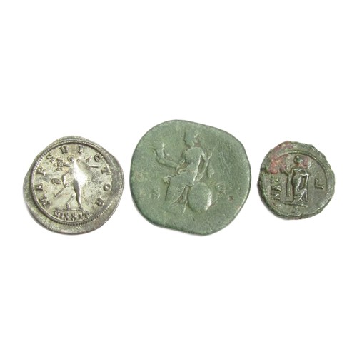 146 - Roman Bronze Coin Group (3). 2nd-3rd century AD. Copper-alloy, 19-30 mm. To include, Commodus sester... 