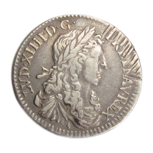 403 - France: Louis XIV 5 Sols 1663 (1/12 Ecu). Silver, 2.23g. 20mm. Laureate and draped bust right, LVD X... 