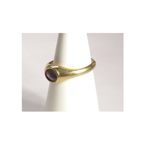 64 - 16th/17th Century Gold Finger Ring. 3.26g. 24mm, 18mm internal. Formed of a plain D-shaped band with... 