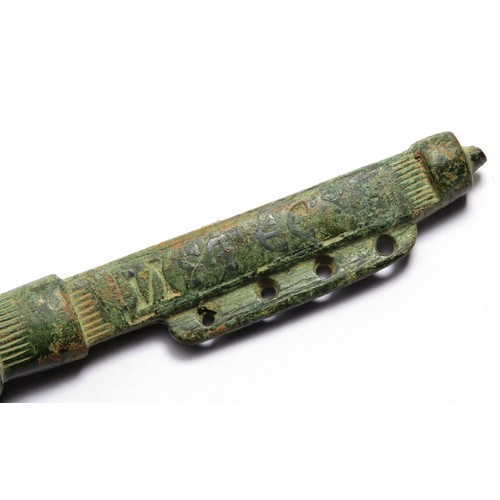 72 - An Impressive Large 16th century Royal Purse Bar. Early Post Medieval copper-alloy purse bar belongi... 