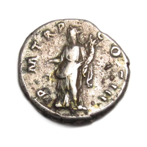 126 - Hadrian Denarius. Rome, AD 123. Silver, 3.0g. 21 mm. Laureate bust right, drapery on far shoulder. I... 