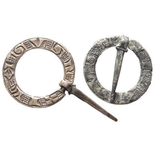 62 - Medieval silver inscribed annular brooch c. 13th - 15th century together with a hand made wearable c... 