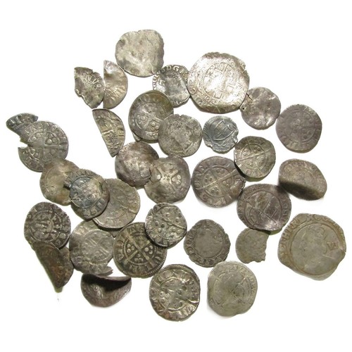 270 - Collection of British Hammered Silver Coins (33). 10mm-25mm, sixpence through to farthing including ... 