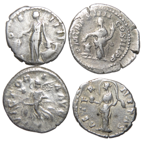 150 - Roman silver denarius group (4) Antoninus Pius, Septimius Severus, Faustina Senior and Elagabalus.