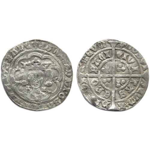 247 - Edward IV Groat. Light Coinage, 1464-70. Silver, 2.72g. 27 mm. Crowned facing bust, quatrefoils at n... 