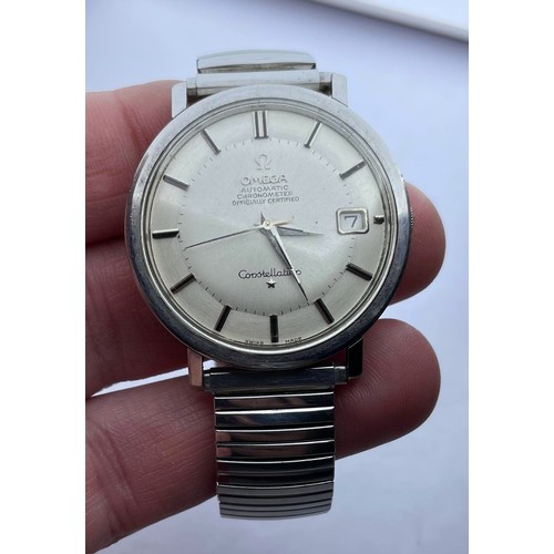 404 - 1965 Omega Constellation Watch. Automatic chronometer, officially certified. Stainless steel with br... 