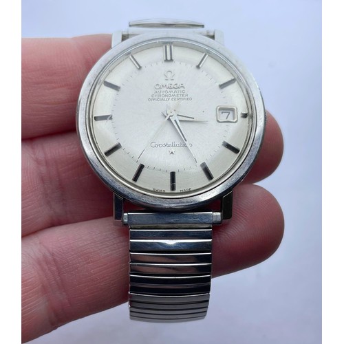 404 - 1965 Omega Constellation Watch. Automatic chronometer, officially certified. Stainless steel with br... 