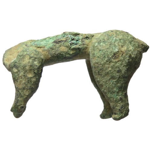 7 - Roman Bear Figurine. Circa 2nd century CE. 57.88g. 50mm. Missing its head, possibly a votive item.