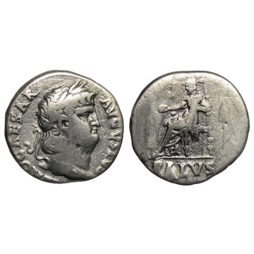 100 - Nero Denarius. Rome, 66-67 AD. 3.14g 16.69mm. Laureate head right, IMP NERO CAESAR AVGVSTVS. R. SALV... 