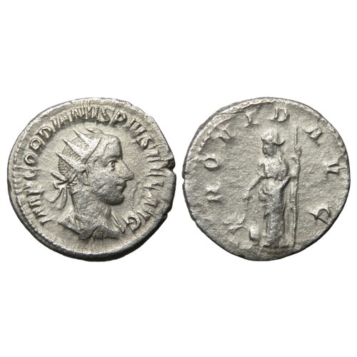 173 - Gordian III Antoninianus. Radiate and draped bust right, IMP GORDIANVS PIVS FEL AVG. R. PROVID AVG. ... 