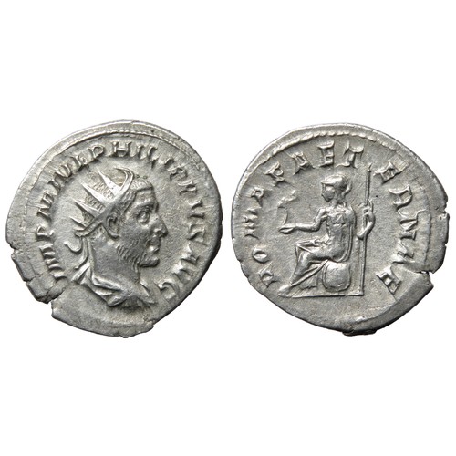 166 - Philip I Antoninianus. 3.20g. Radiate and draped bust right, IMP MIVL PHILIPPVS AVG. R. ROMAE AETERN... 