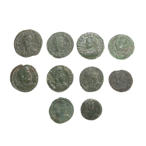 200 - Roman Nummus Group (10). Circa 3rd-4th century AD. Copper-aloy, 14-19mm. Coins from various reigns, ... 