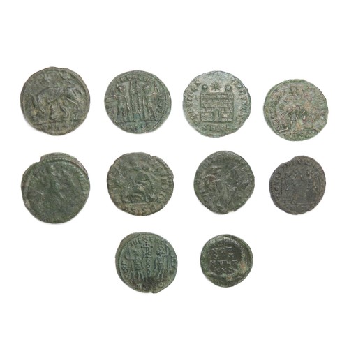 200 - Roman Nummus Group (10). Circa 3rd-4th century AD. Copper-aloy, 14-19mm. Coins from various reigns, ... 