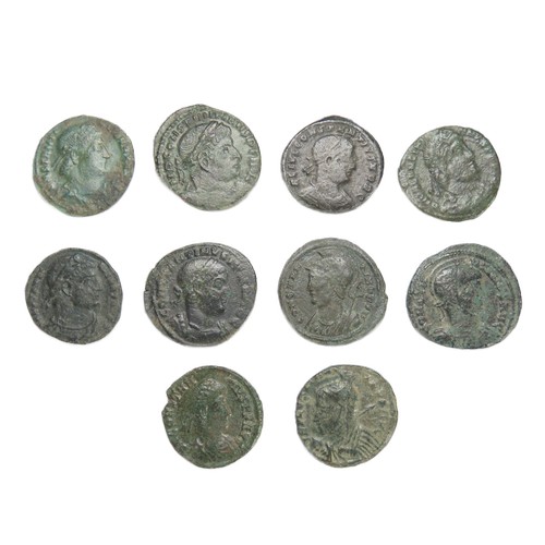 201 - Roman Nummus Group (10). Circa 3rd-4th century AD. Copper-aloy, 18-22mm. Coins from various reigns, ... 