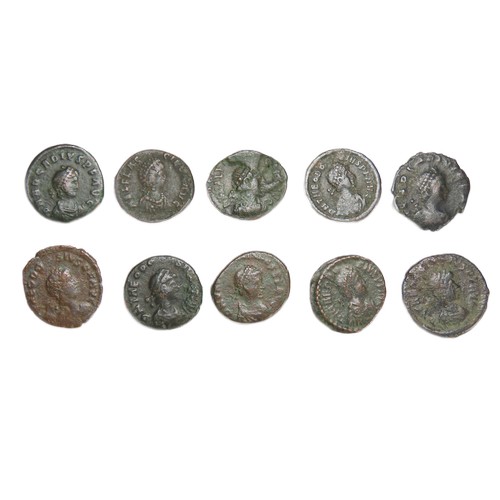 202 - Roman Nummus Group (10). Circa 4th century AD. Copper-alloy, 10mm-12mm. A selection of coins from th... 