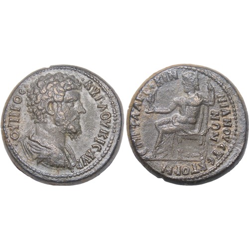 140 - PHRYGIA, Stectorium. Lucius Verus, 161-169 AD. AE, 30mm, 17.24g. Flavius Likinnianos, magistrate. St... 