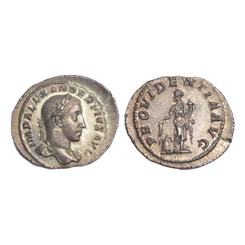 162 - Severus Alexander. 222-235 AD. Silver Denarius, 21.5mm. 3.01g. Rome mint. 15th emission, 232 AD. Lau... 