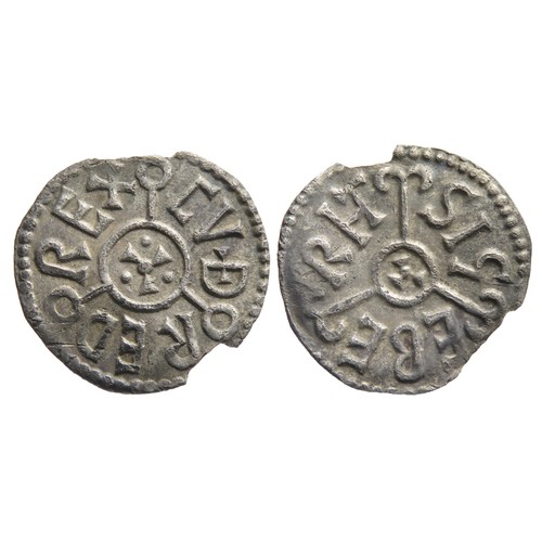 214 - Cuthred Penny. King of Kent, 798-807 AD Canterbury. Silver, 1.26g. 19mm. CVDRED REX within angles of... 