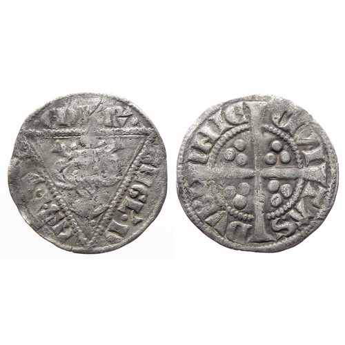 230 - Edward I Dublin Mint Penny. 1272-1307 AD. Crowned facing bust within triangle, +EDWR ANGL DNS HYB. R... 