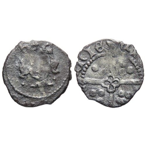 242 - Edward IV Penny. Second Cross and Pellets Coinage, 1470 AD. Dublin. Silver, 0.55g 13.46mm. Crowned f... 