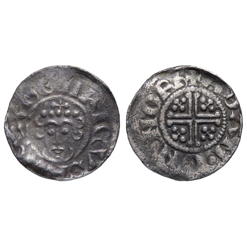 225 - John Penny. 1199-1216 AD. Northampton mint. Class 5b. Silver, 1.33g 18mm. Crowned facing bust with s... 