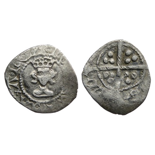 237 - Henry IV Halfpenny. Light Coinage, 1412-1413 AD. Type 5. 0.57g. Crowned facing bust, no marks in fie... 