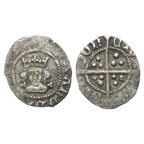 244 - Edward IV Halfpenny. Light Coinage, 1464-79 AD. London mint. Silver, 13mm, 0.41g. Crowned facing bus... 