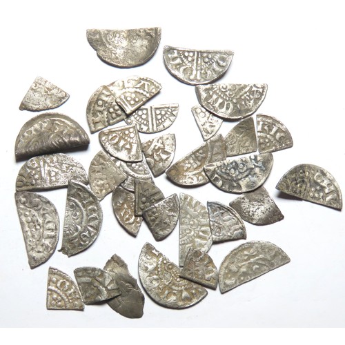 250 - Medieval Hammered Silver Cut Fractions. English and Scottish Issues. Circa 12th-13th century AD. A c... 