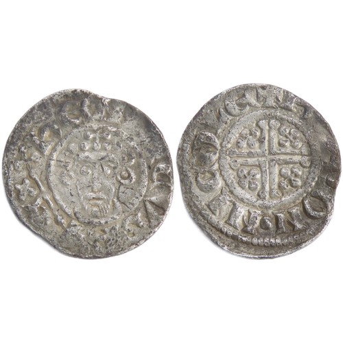 226 - John Short Cross Penny. Lincoln. 1199-1216 AD. Silver, 1.34g. 19mm. Crowned facing bust with sceptre... 