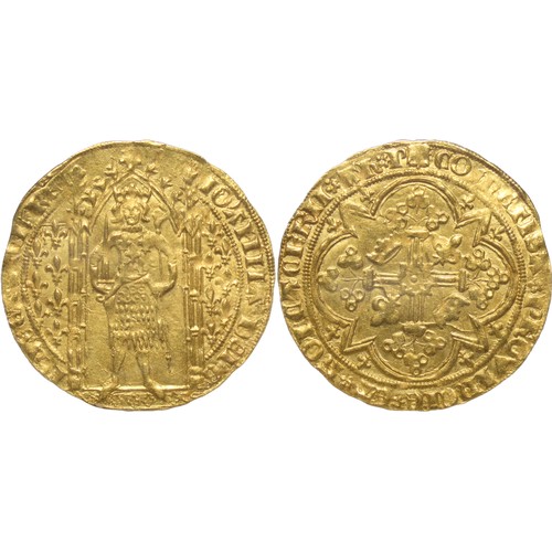 272 - FRANCE, Provincial. Provence (county). Jeanne de Naples. 1343-1382. AV Franc à pied (28mm, 3.77 g). ... 