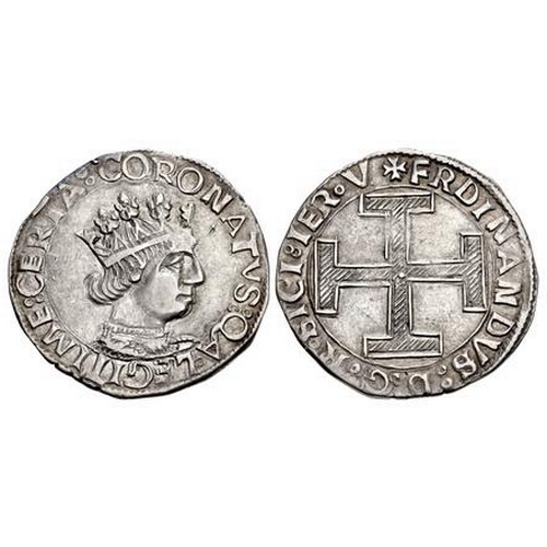 274 - ITALY, Napoli (Regno). Ferdinando I (Don Ferrante). 1458-1494. AR Coronato (26mm, 3.93 g, 12h). Thir... 