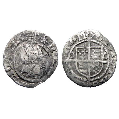 282 - Henry VIII Sovereign Penny. Durham, Bishop Tunstall. Second coinage, 1526-44 AD. 0.59g.16mm. King se... 