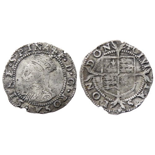 296 - Elizabeth I Penny. Second Issue, 1560-61 AD. Crowned bust left, E D G ROSA SINE SPINA. R. Shield ove... 