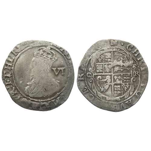 311 - Charles I Sixpence. 1633-34 AD. Tower mint. Silver, 25mm. 2.78g. Crowned bust left, VI mark of value... 