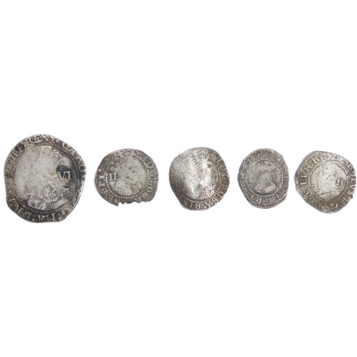 319 - Group of Stuart Period Hammered Coins (5). Circa 17th century AD. To include a sixpence, half groat ... 