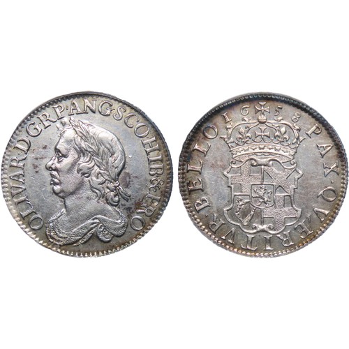 318 - COMMONWEALTH. Oliver Cromwell. Lord Protector, 1653-1658. Shilling. 27mm. Dies by Simon. Blondeau’s ... 