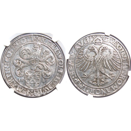 325 - Ottingen. Karl Wolfgang Ludwig XV & Martin Taler 1543. XF Details (Surface Hairlines) NGC. Ref: ... 