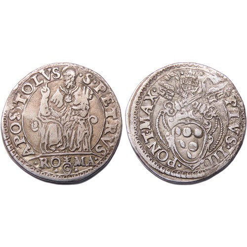 329 - Italy, PAPAL STATES.  PIUS IV (Giovanni Angelo Medici), circa 1559-1565 AD. Testone n.d. 9.05g. 32mm... 