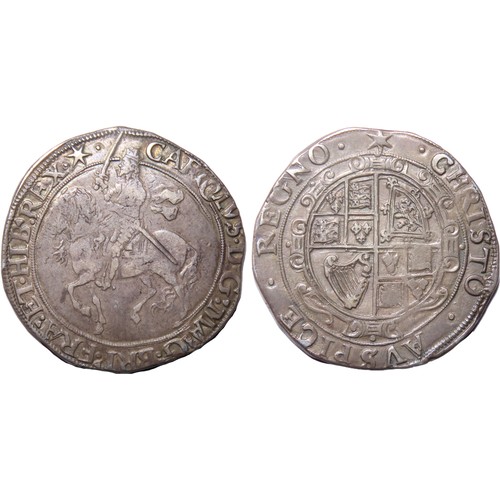 306 - Charles I Halfcrown. Group 4, type 4. Tower mint under the king. 1640-41 AD. Mint mark star. King se... 