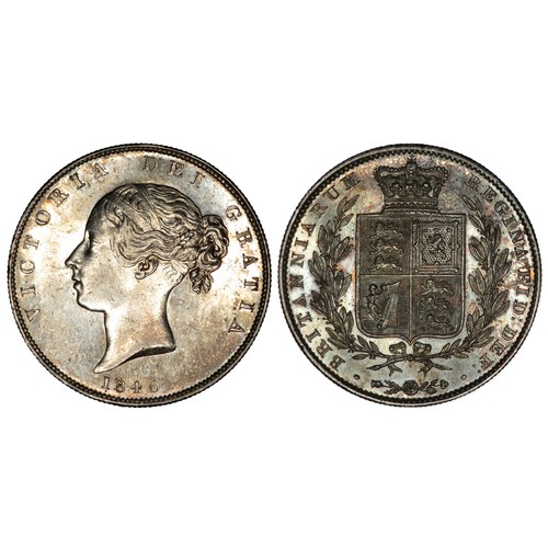 370 - Victoria Silver Halfcrown 1840. Type A3, W.W on trunc. Young head left, VICTORIA DEI GRATIA. R. Crow... 