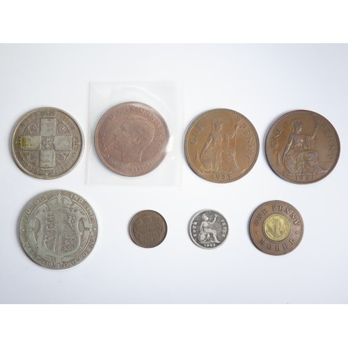 361 - British Milled Coin Group (8). To include, 1908 halfcrown, Victoria Gothic florin, 1843 fourpence, 1... 